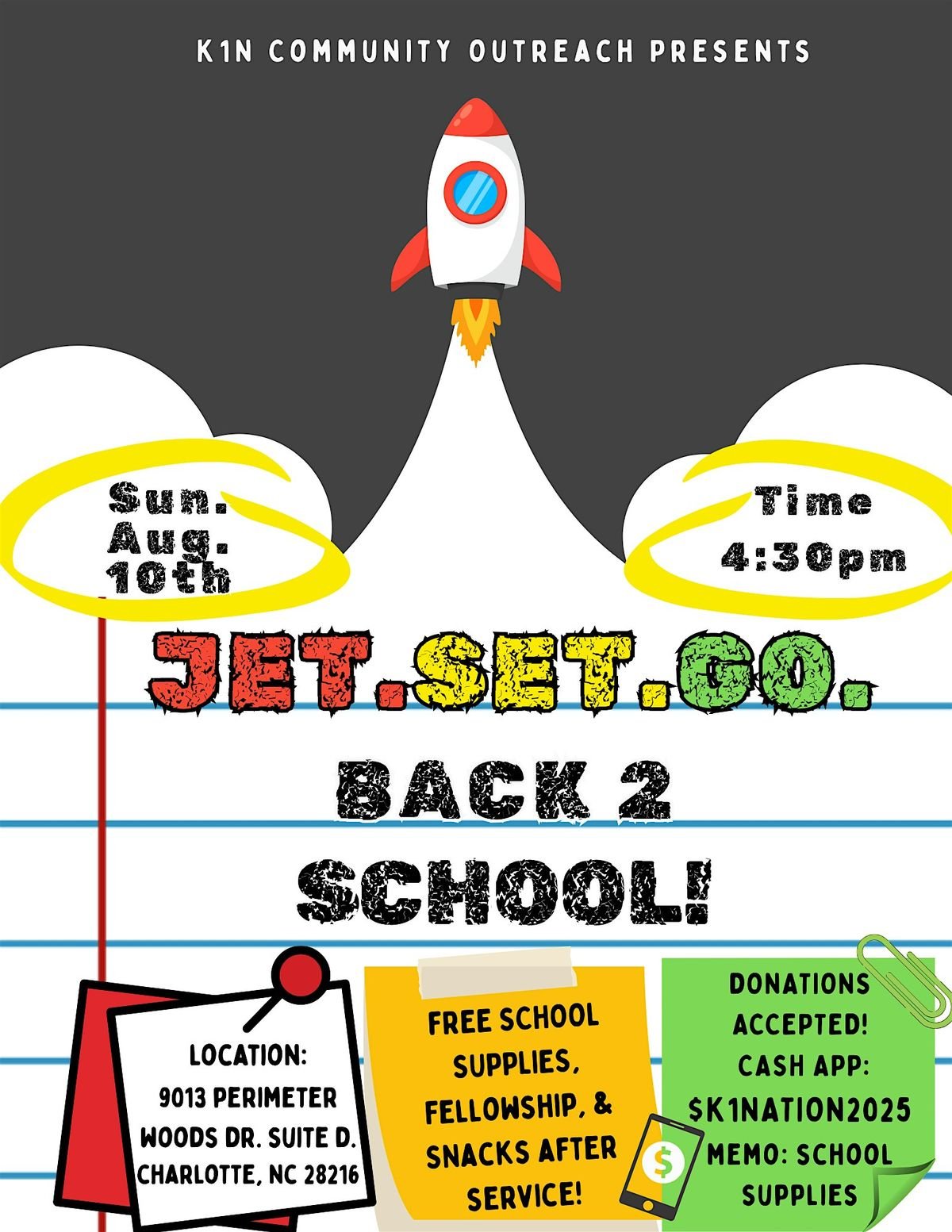 Kingdom 1Nation back 2 school outreach !!, 10 August | Event in Charlotte | AllEvents