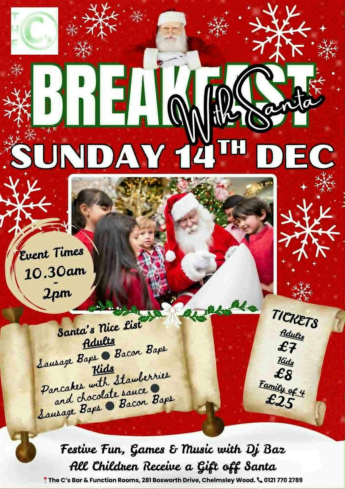 Breakfast with santa, 14 December | Event in Fordbridge | AllEvents