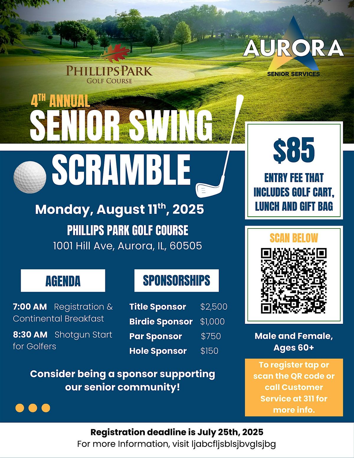 4th Annual City of Lights Senior Swing Scramble, 11 August | Event in Aurora | AllEvents