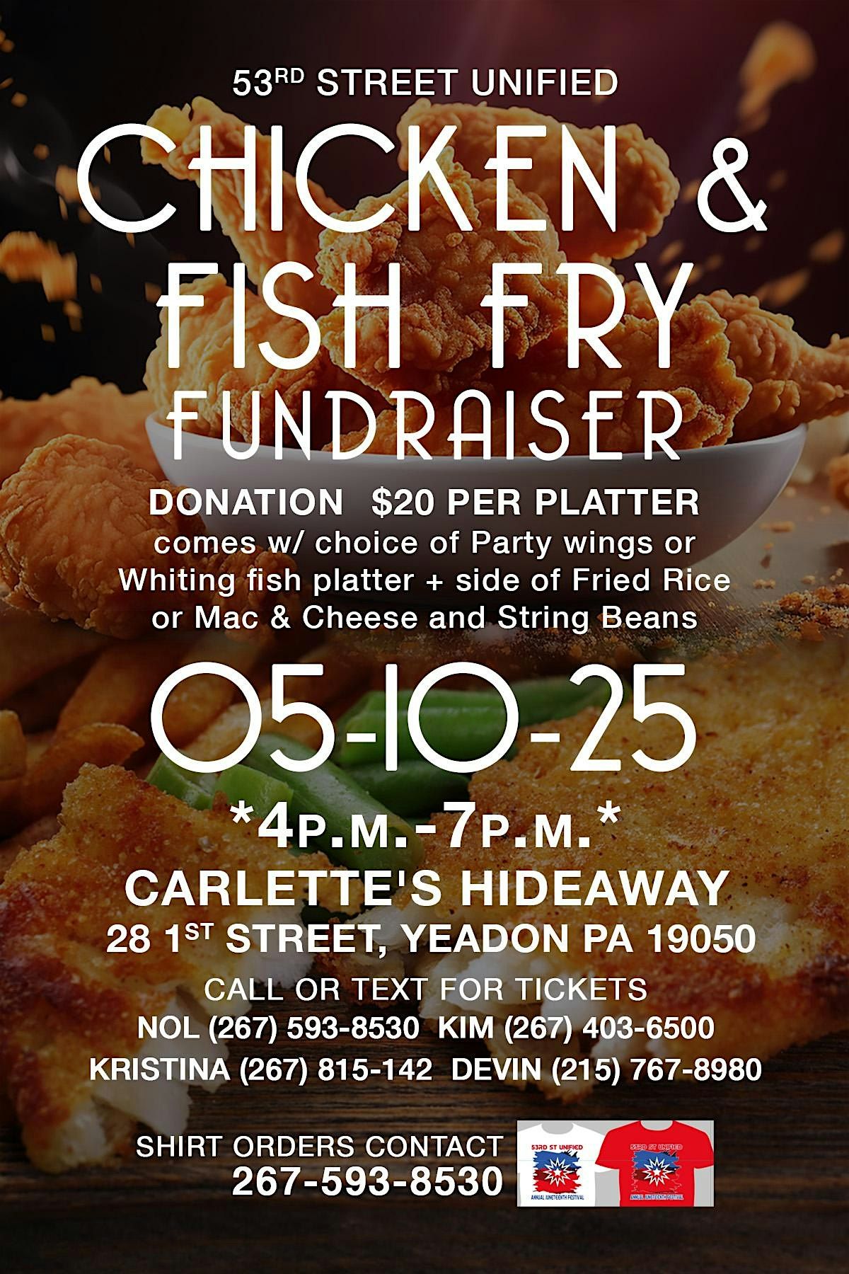 53rd St.Unified Juneteenth Chicken and Fish Fry Fundraiser, 10 May | Event in Yeadon | AllEvents