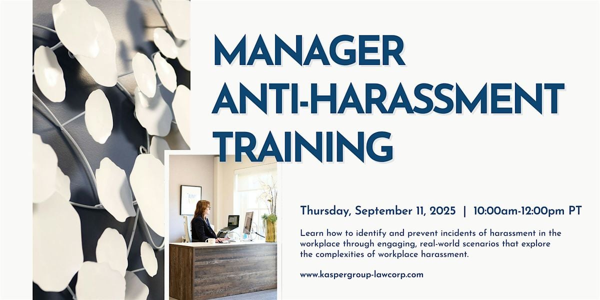 Manager Anti-Harassment Training, 11 September | Event in Carlsbad | AllEvents
