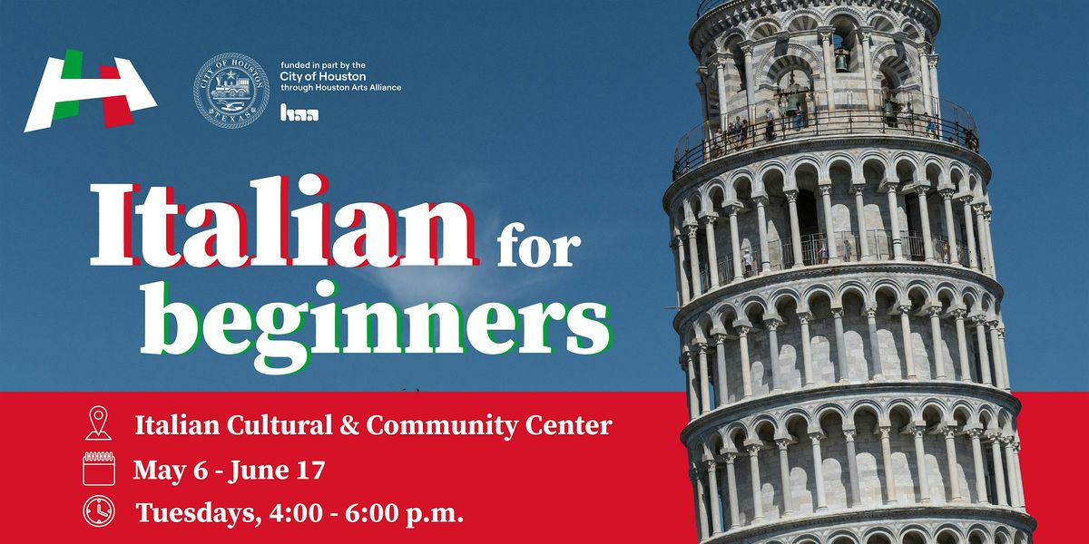 Italian for Beginners - A1S1, 6 May | Event in Houston | AllEvents