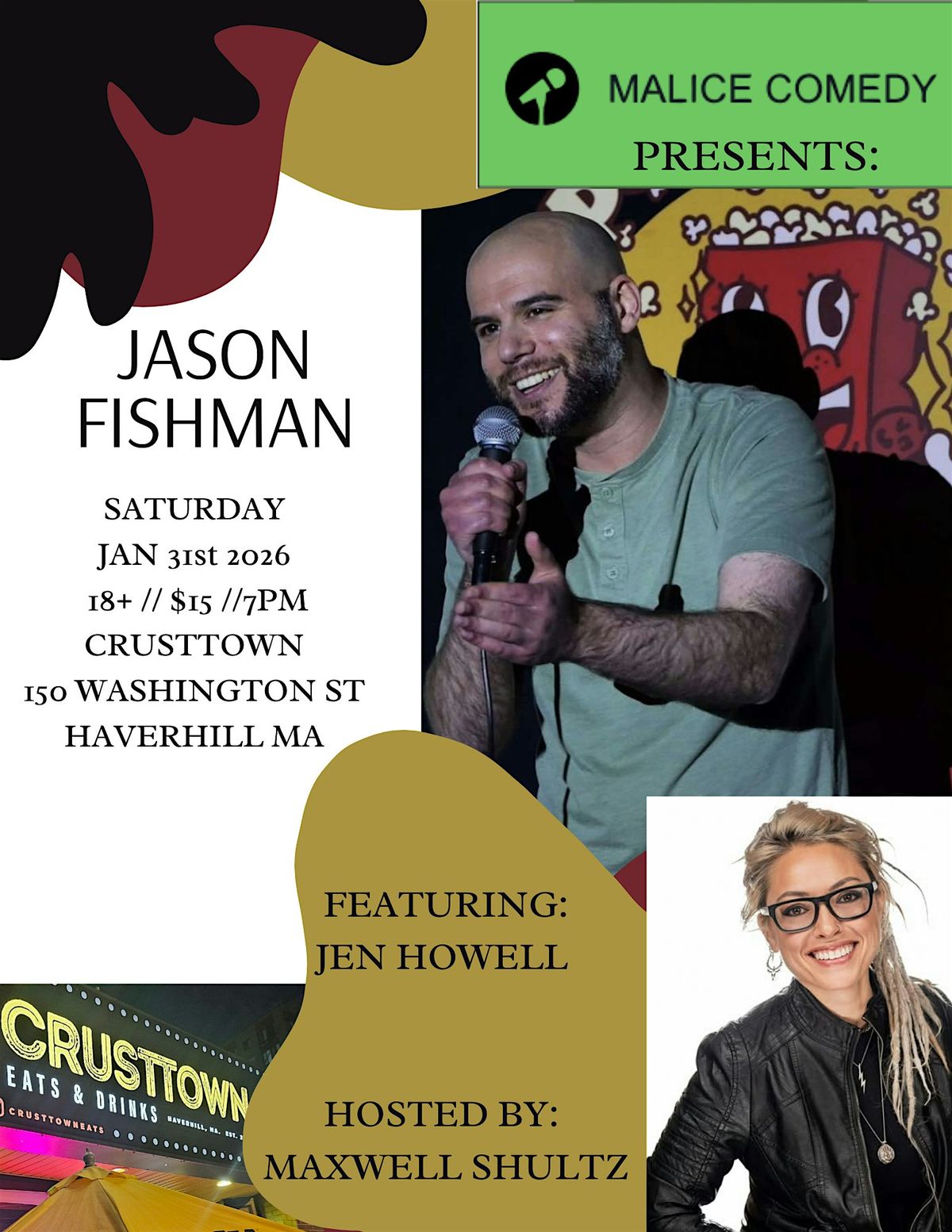 COMEDIAN, JASON FISHMAN, LIVE AT CRUSTTOWN, 31 January | Event in Haverhill | AllEvents