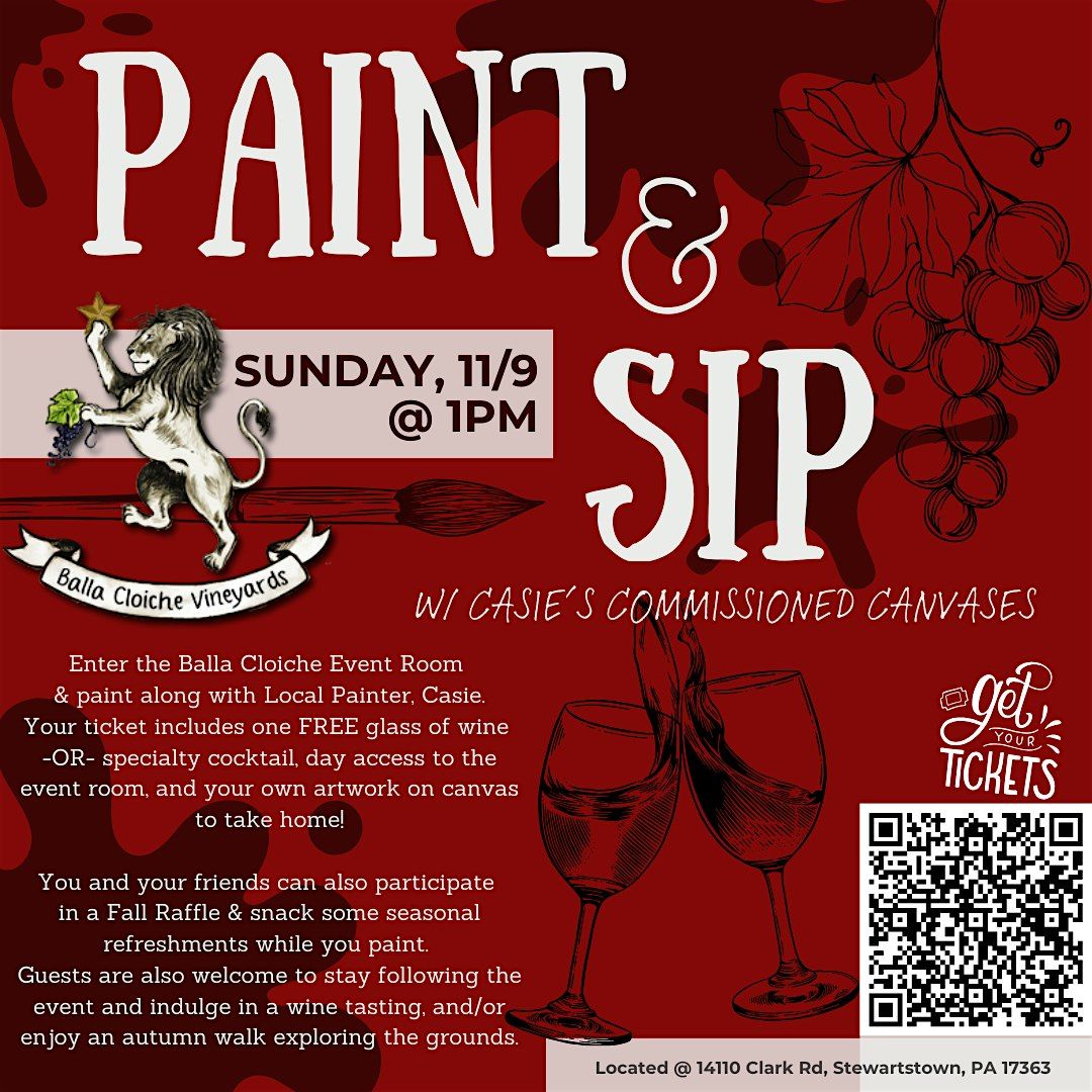 Paint & Sip in the Fall @ Balla Cloiche Vineyards, 9 November | Event in Stewartstown | AllEvents