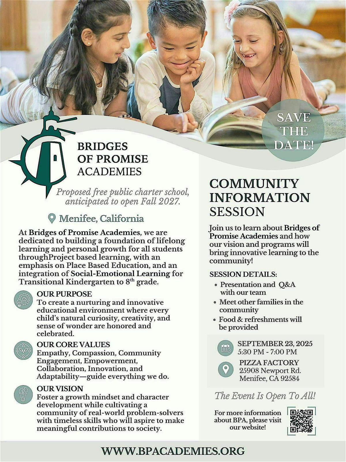 Bridges of Promise Academies Community Information Session, 23 September | Event in Menifee | AllEvents