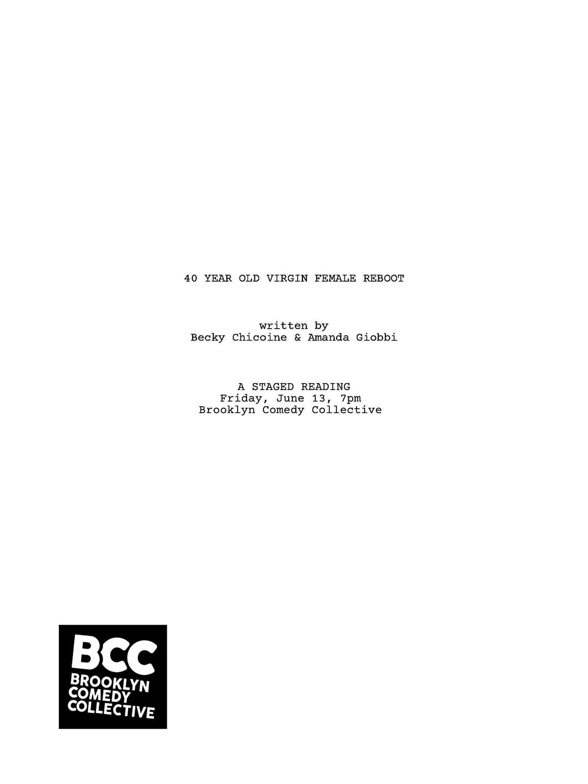 40 Year Old Virgin Female Reboot Live Stage Reading, 13 June | Event in Brooklyn | AllEvents