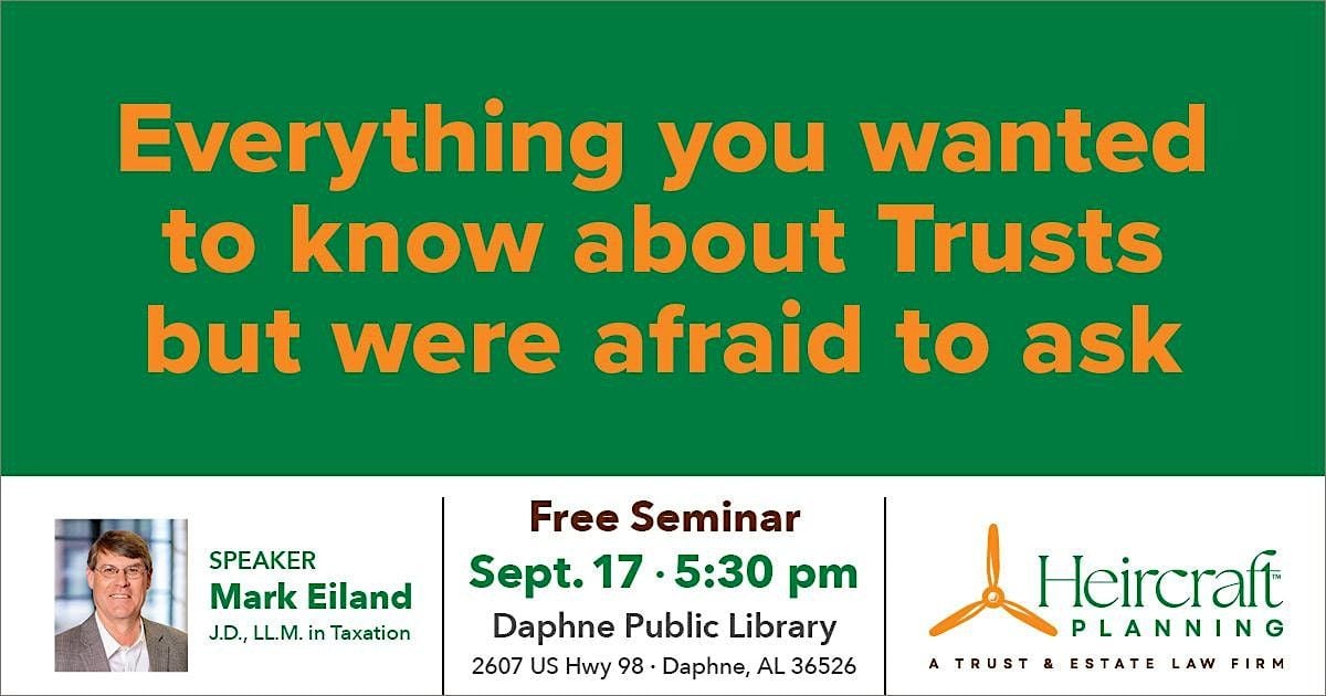 Everything You Wanted to Know About Trusts But Were Afraid to Ask, 17 September | Event in Daphne | AllEvents