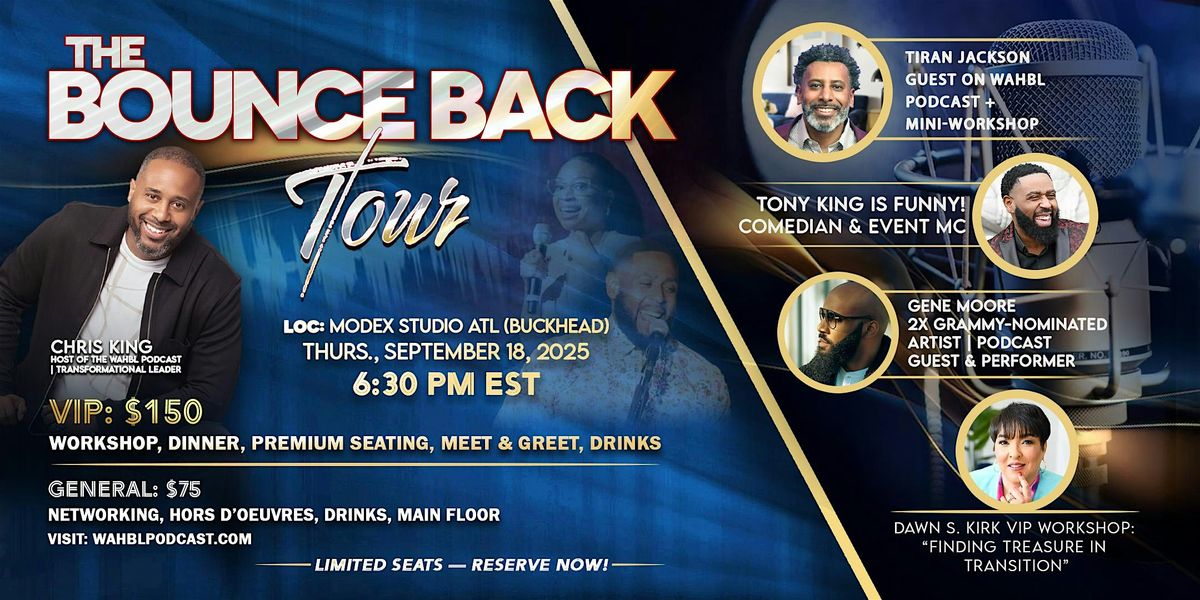 The Bounce Back Tour: From Trials to Triumph, 18 September | Event in Atlanta | AllEvents