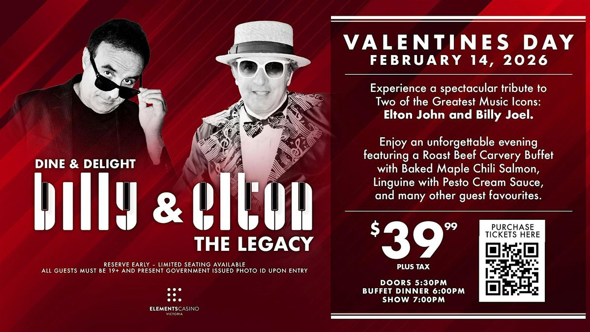 Valentines Day Dine and Delight Billy & Elton The Legacy,