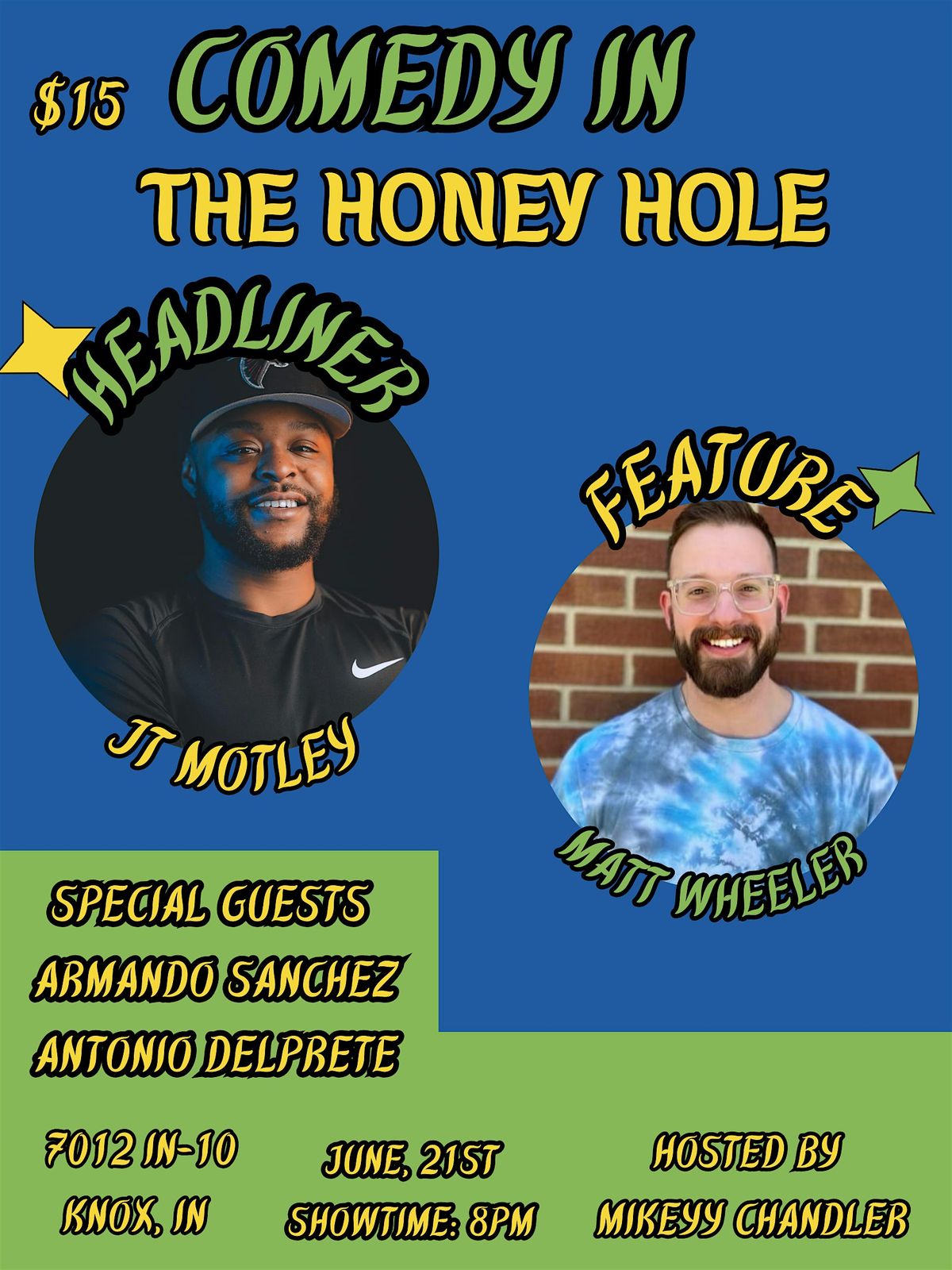Honey Hole Comedy: JT Motley, 21 June | Event in Knox | AllEvents