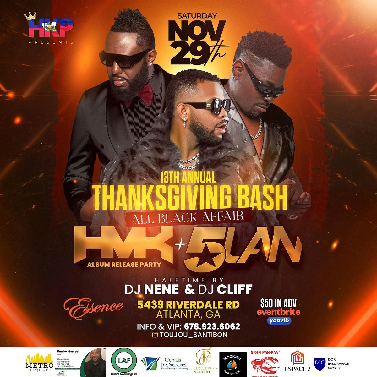 Thanksgiving Bash With 5Lan & Harmonik All Black Affair, 29 November | Event in Atlanta | AllEvents