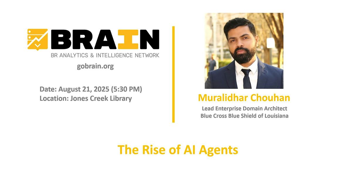 Baton Rouge Analytics & Intelligence Network meeting - August 2025, 21 August | Event in Baton Rouge | AllEvents