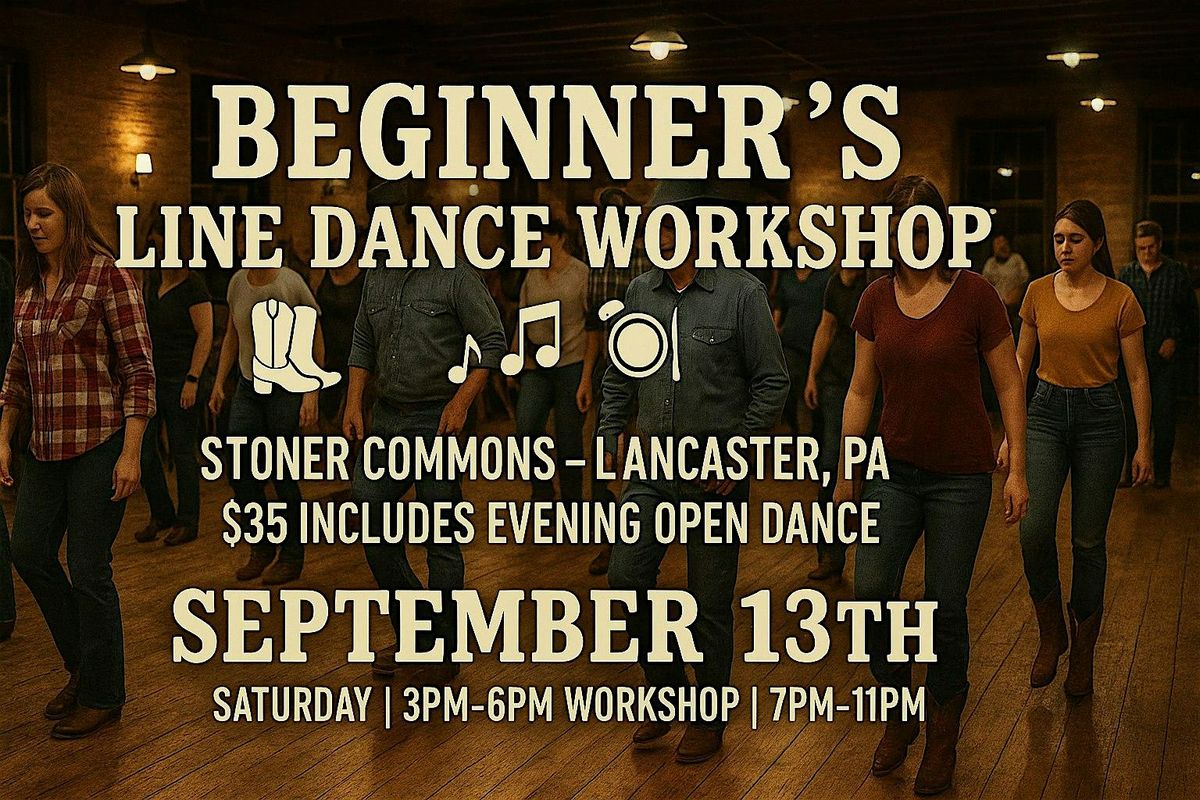 Beginner’s Line Dance Workshop – Stoner Commons, Lancaster PA, 13 September | Event in Lancaster | AllEvents