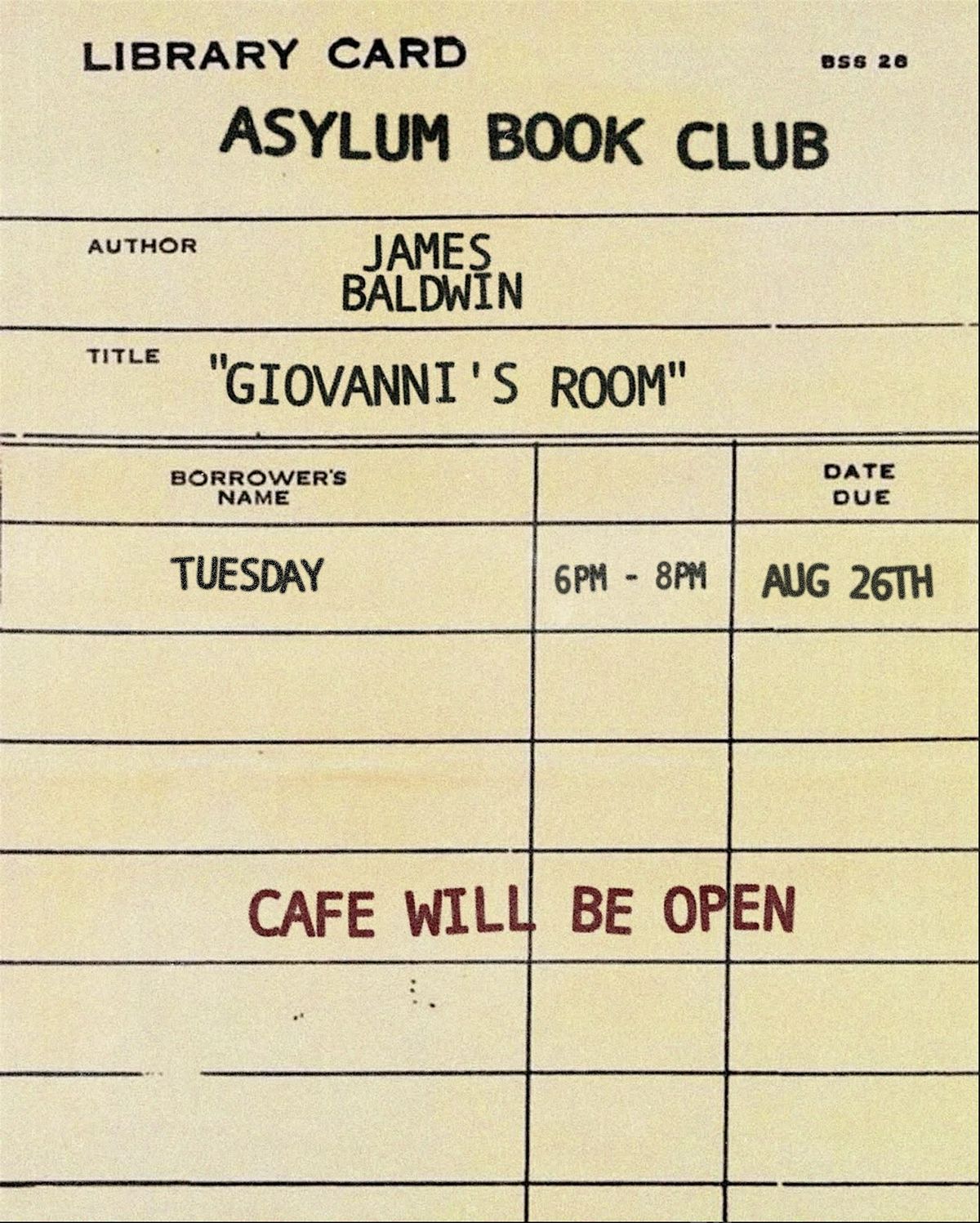 ASYLUM BOOK CLUB, 26 August | Event in Seattle | AllEvents