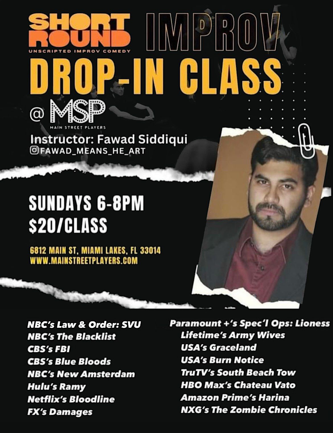 Short Round Improv’s Weekly Improv Acting Drop-In Class | Event in Miami Lakes | AllEvents