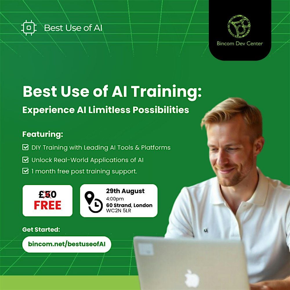 Best Use of AI Training, 29 August | Event in London | AllEvents