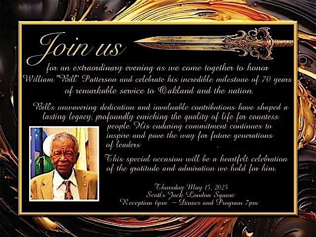 William Patterson - An Extraordinary Life of Service, 15 May | Event in Oakland | AllEvents