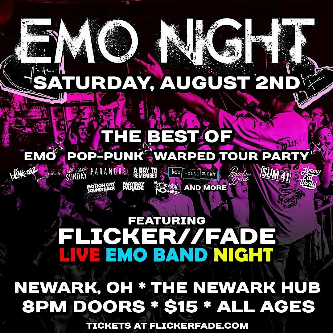 EMO NIGHT ft. Flicker//Fade Live Emo Band Night (NEWARK), 2 August | Event in Newark | AllEvents
