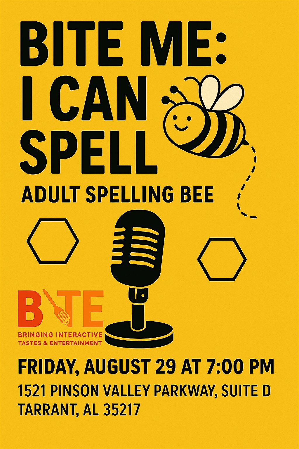 Bite Me: I Can Spell - Adult Spelling Bee, 29 August | Event in Birmingham | AllEvents
