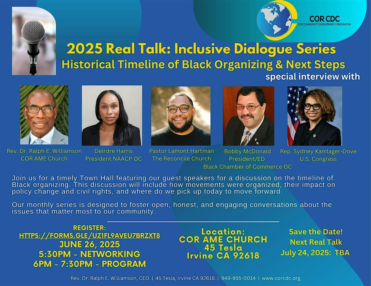 2025 Real Talk: Inclusive Dialogue Series: Historical Timeline, 26 June | Event in Irvine | AllEvents