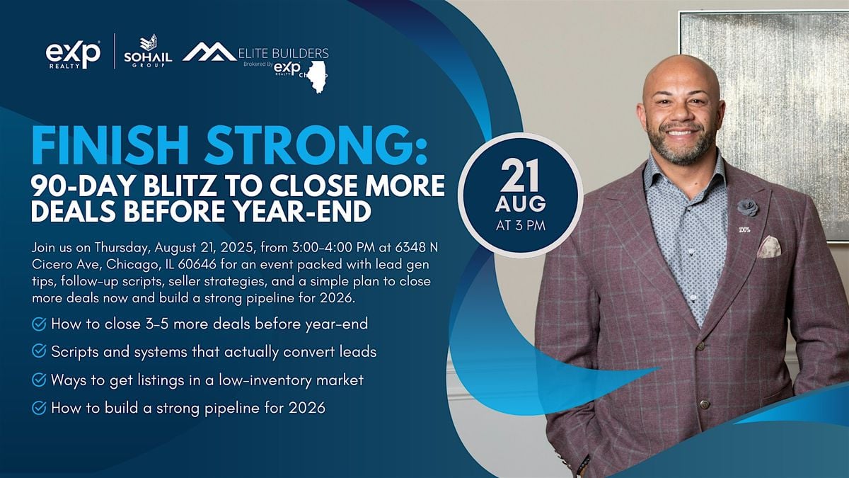 Finish Strong: 90-Day Blitz to Close More Deals Before Year-End, 21 August | Event in Chicago | AllEvents
