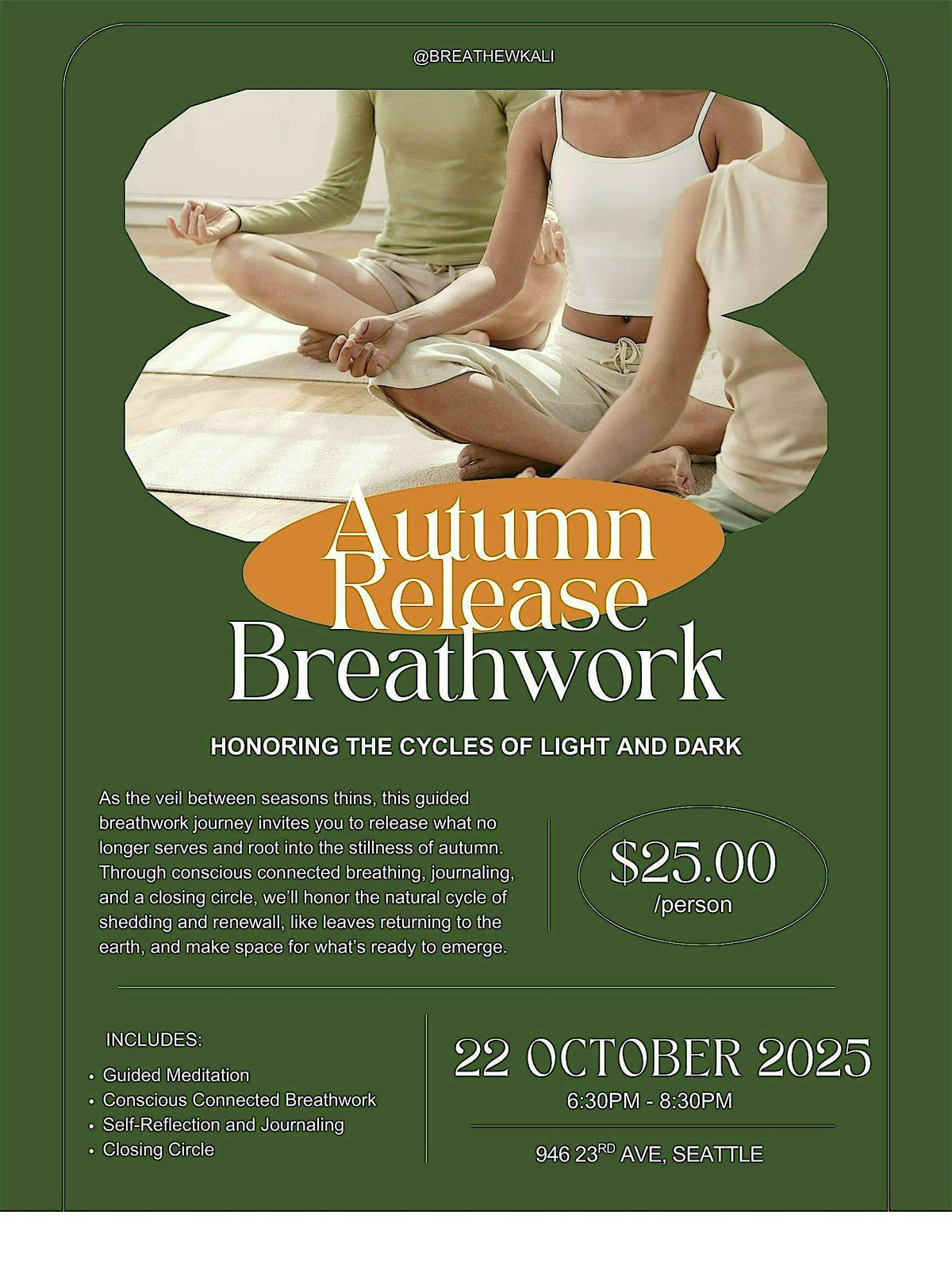 Autumn Release Breathwork, 22 October | Event in Seattle | AllEvents