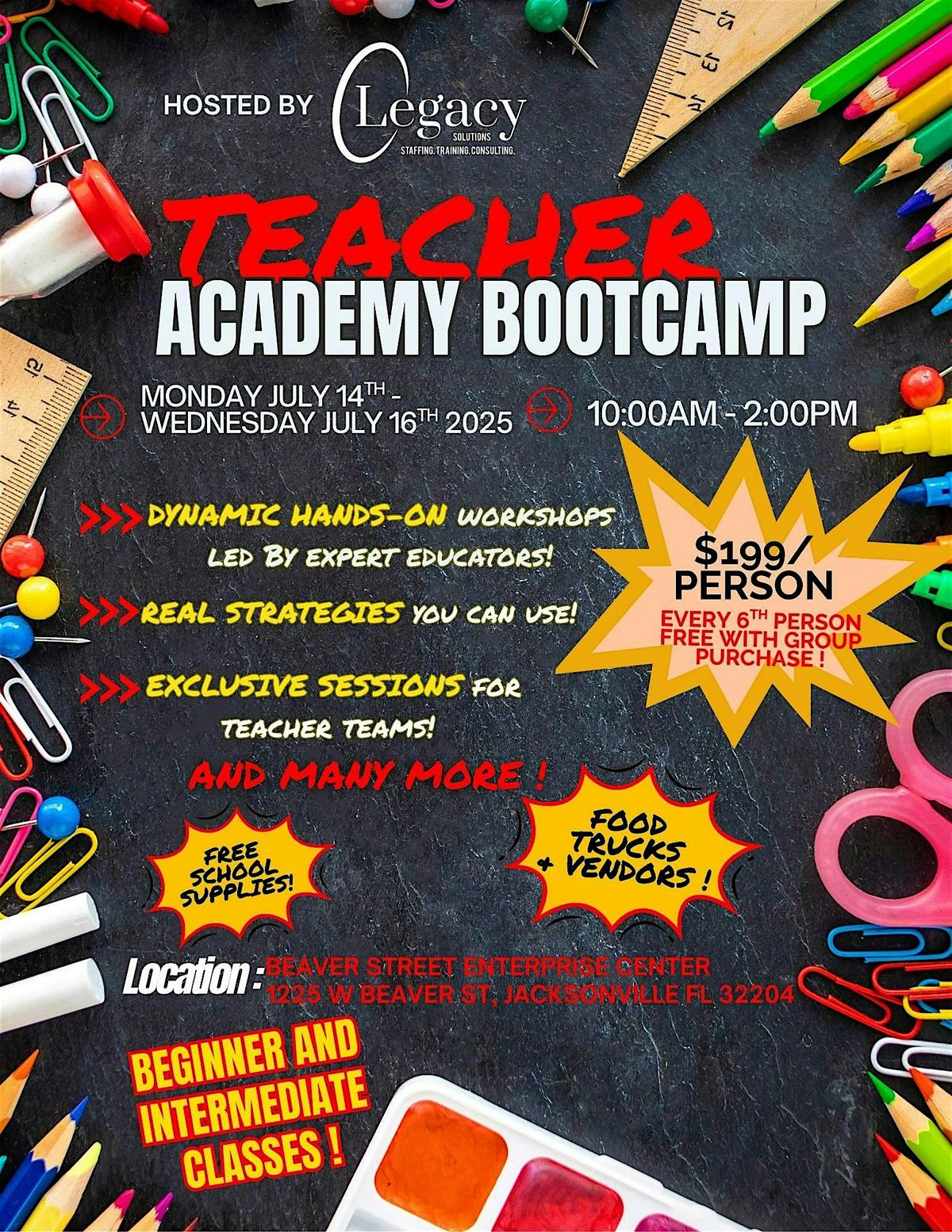 Legacy Solutions Teacher Academy Bootcamp, 14 July | Event in Jacksonville | AllEvents
