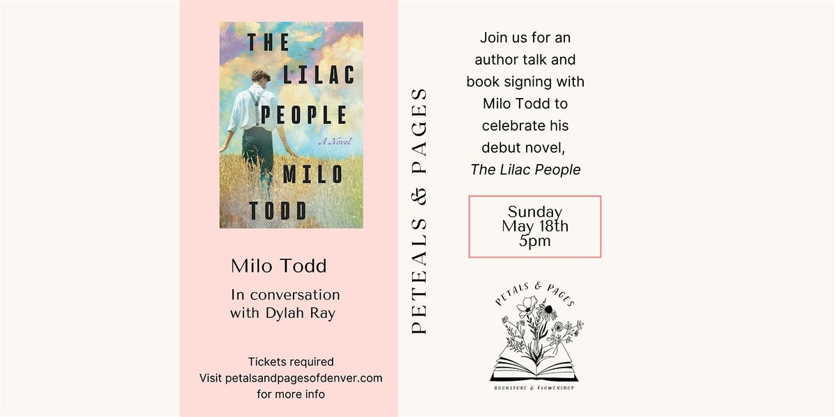 Milo Todd Author Event at Petals & Pages, 18 May | Event in Denver | AllEvents