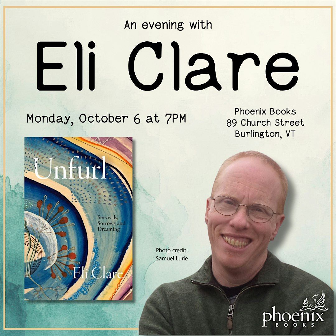 An Evening with Eli Clare, 6 October | Event in Burlington | AllEvents