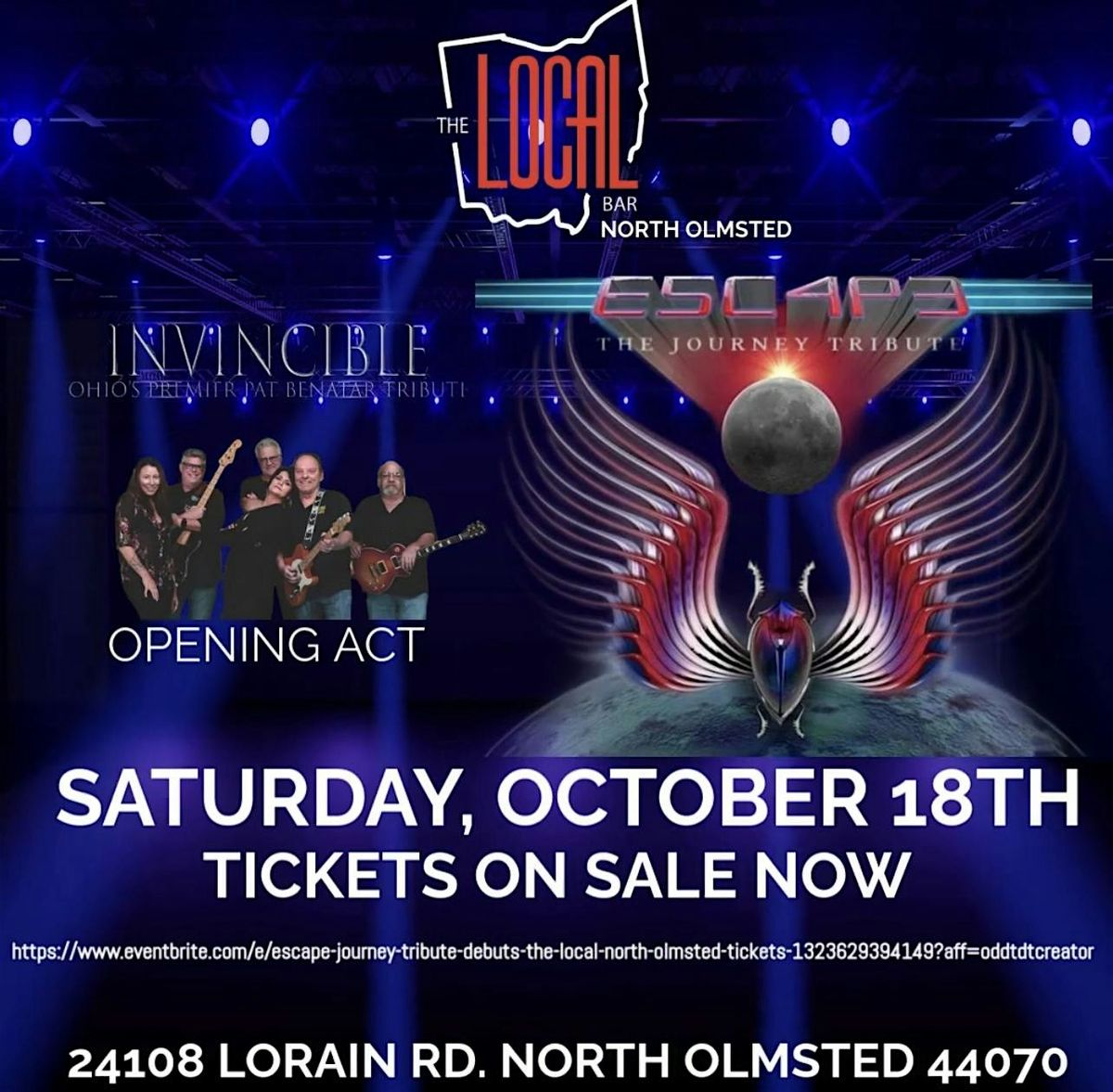 ESCAPE (JOURNEY TRIBUTE)   DEBUTS  @ THE LOCAL NORTH OLMSTED, 18 October | Event in North Olmsted | AllEvents