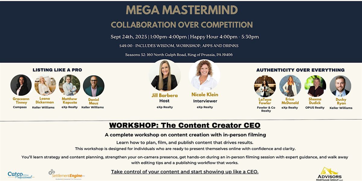 September 2025 Mastermind -Collaboration Over Competition, 24 September | Event in King of Prussia | AllEvents