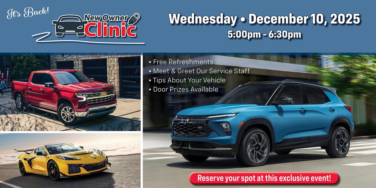 Gillman Chevrolet GMC San Benito New Owner Clinic, 10 December | Event in San Benito | AllEvents