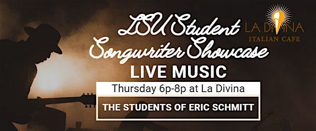 LSU Student Songwriter Showcase: Live Music Thurs September 25th 6p-8p, 25 September | Event in Baton Rouge