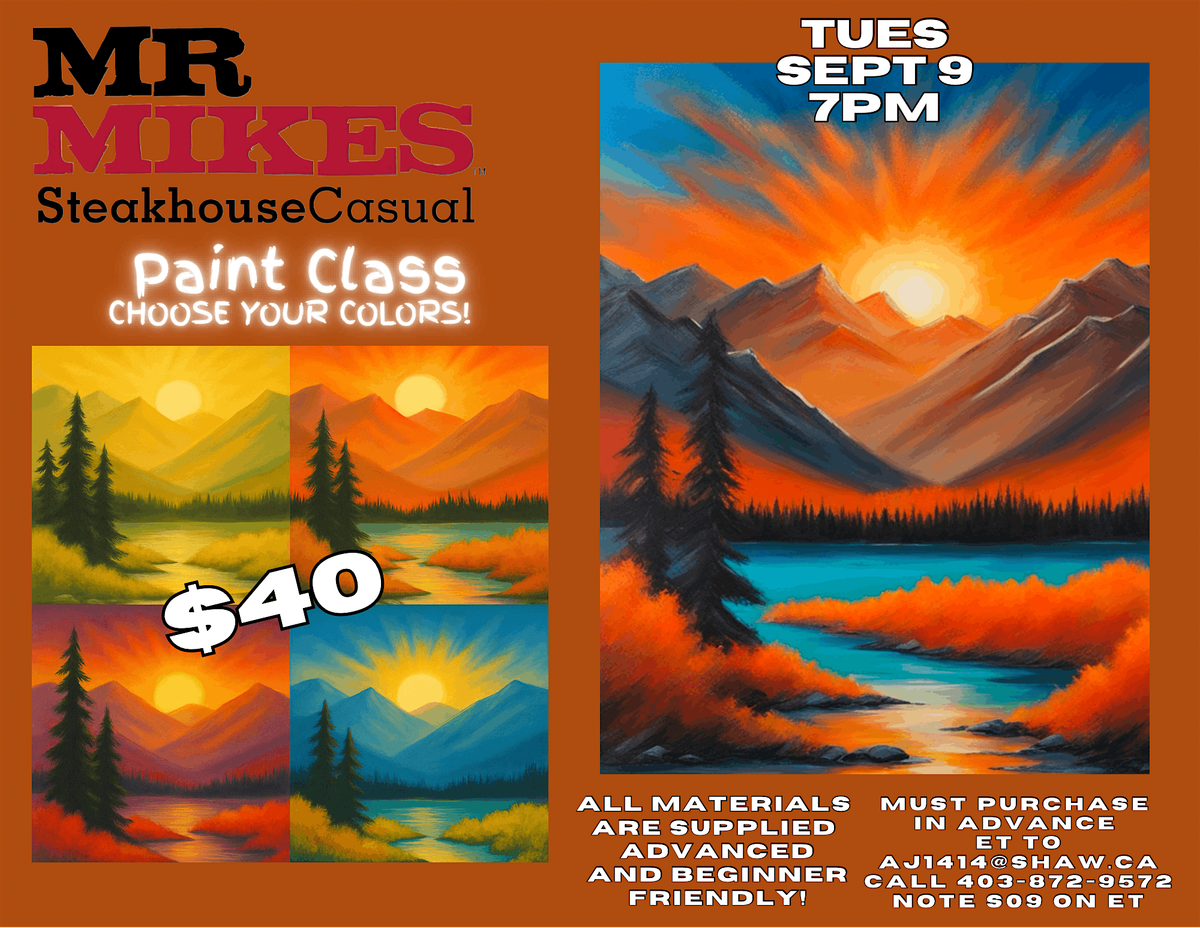 Mr. Mike’s Sylvan Lake Paint class, 9 September | Event in sylvan lake | AllEvents