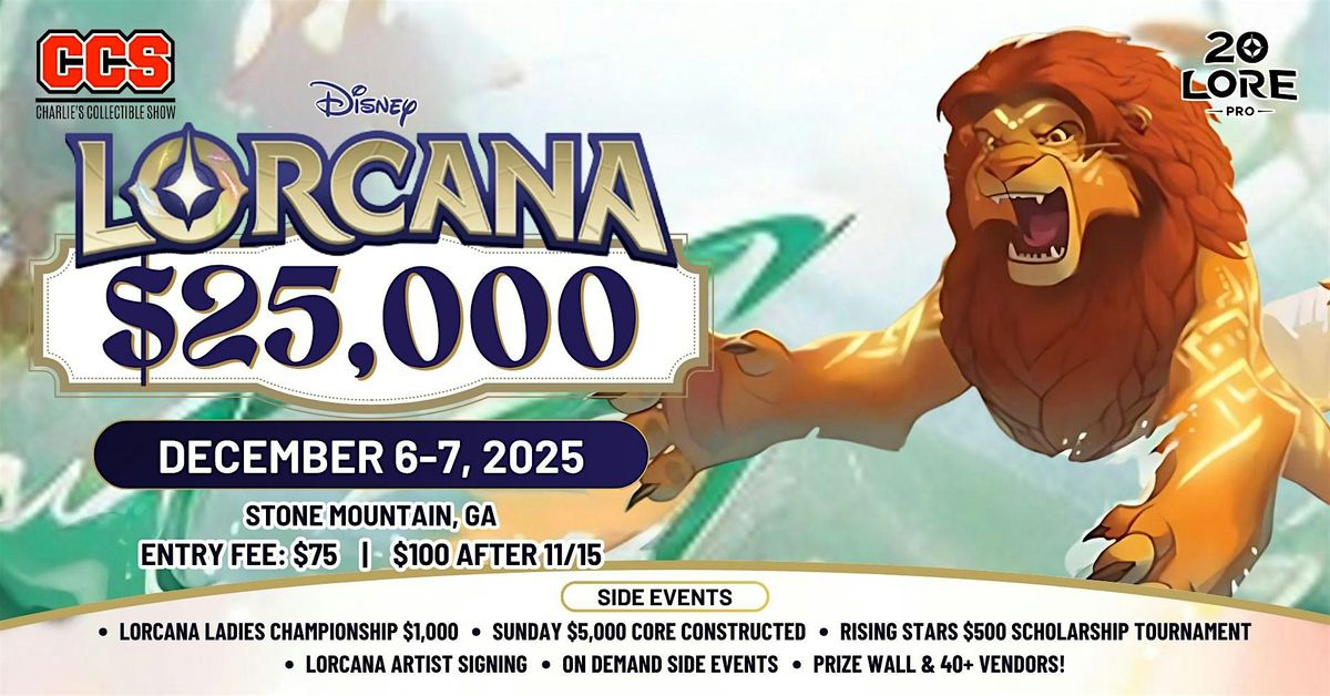 CCS Lorcana $25,000 Weekend - Invitational Qualifier 2, 6 December | Event in Stone Mountain | AllEvents