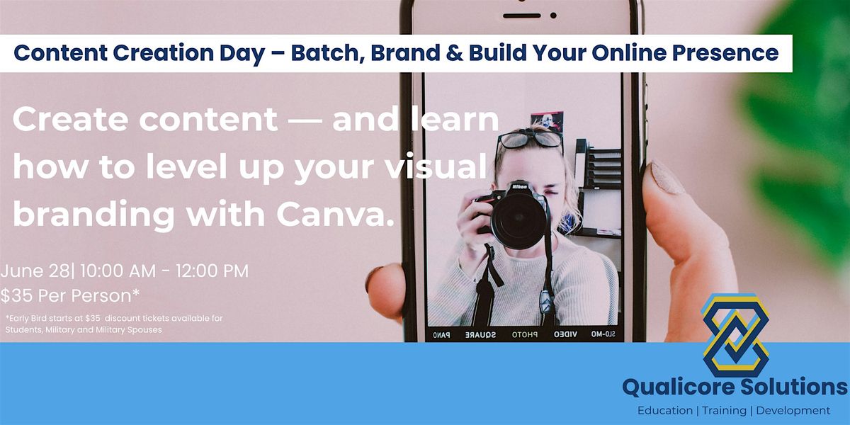 Content Creation Day – Batch, Brand & Build Your Online Presence, 28 June | Event in Dededo | AllEvents