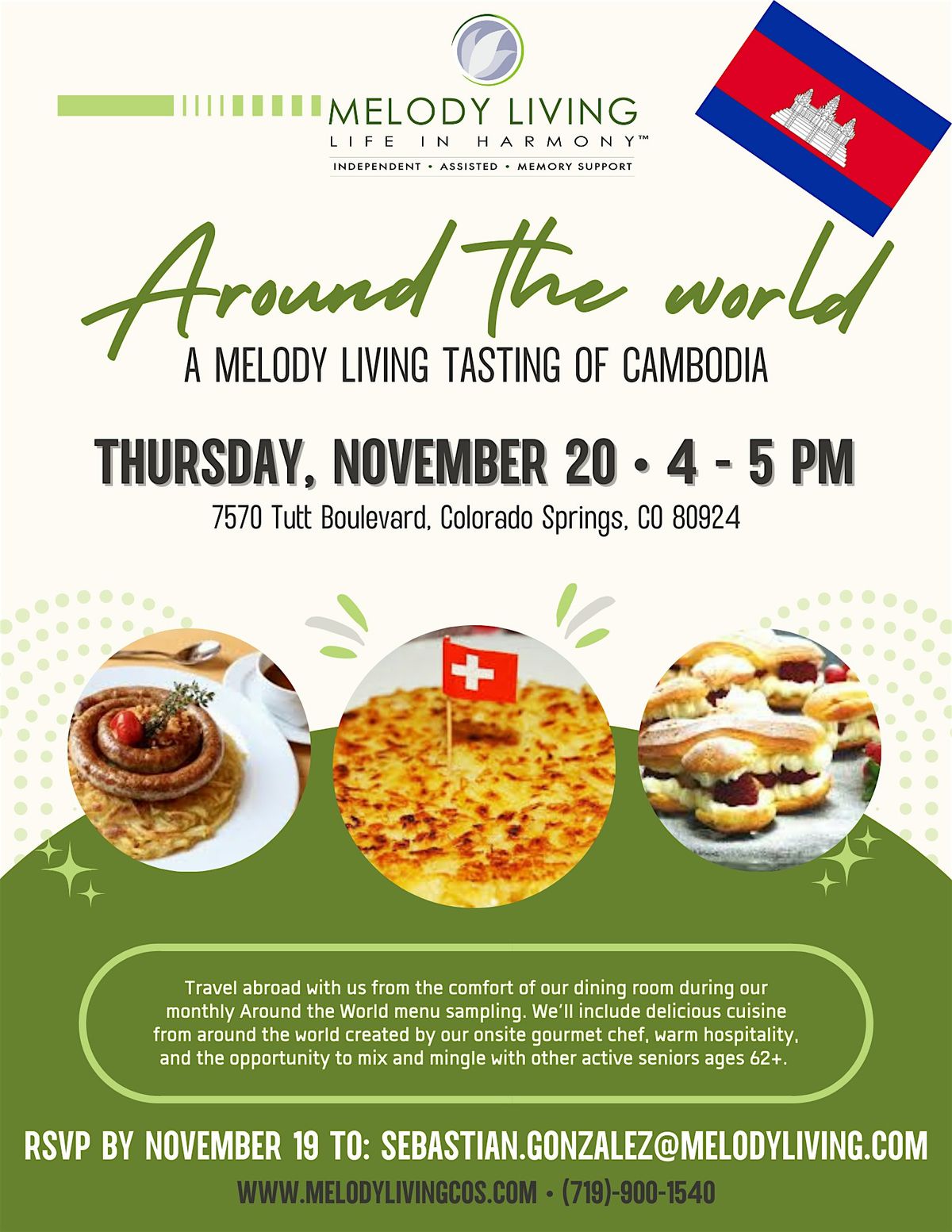 Around the World: A Melody Living Tasting of Cambodia, 20 November | Event in Colorado Springs | AllEvents