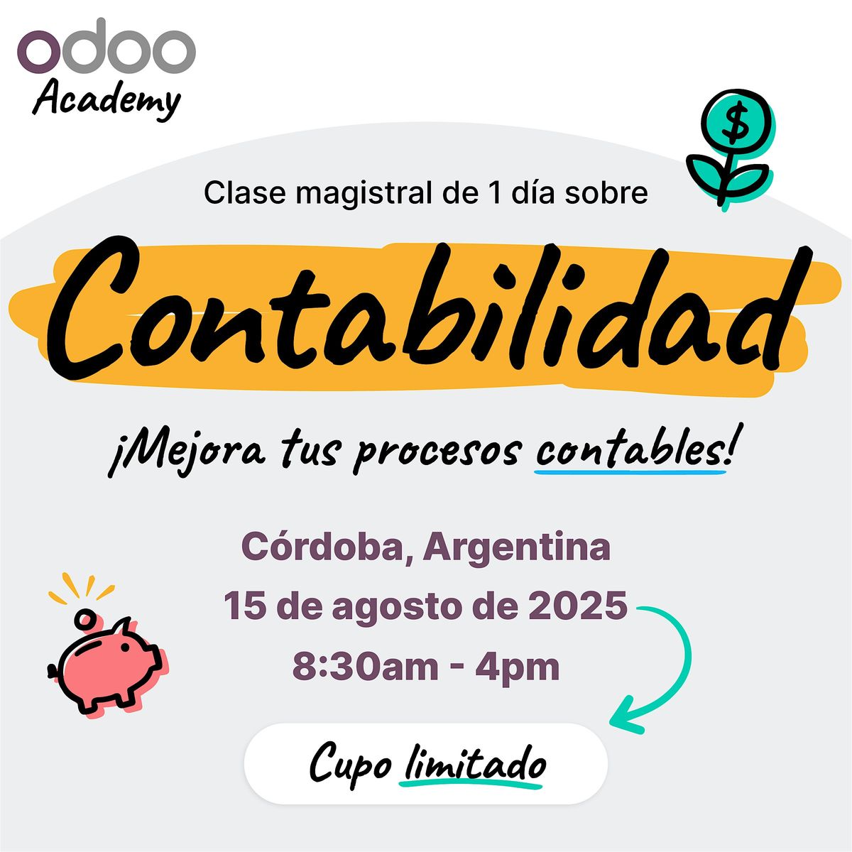 Odoo Academy: Contabilidad y Localización Argentina en Cordoba, 15 August | Event in Córdoba | AllEvents