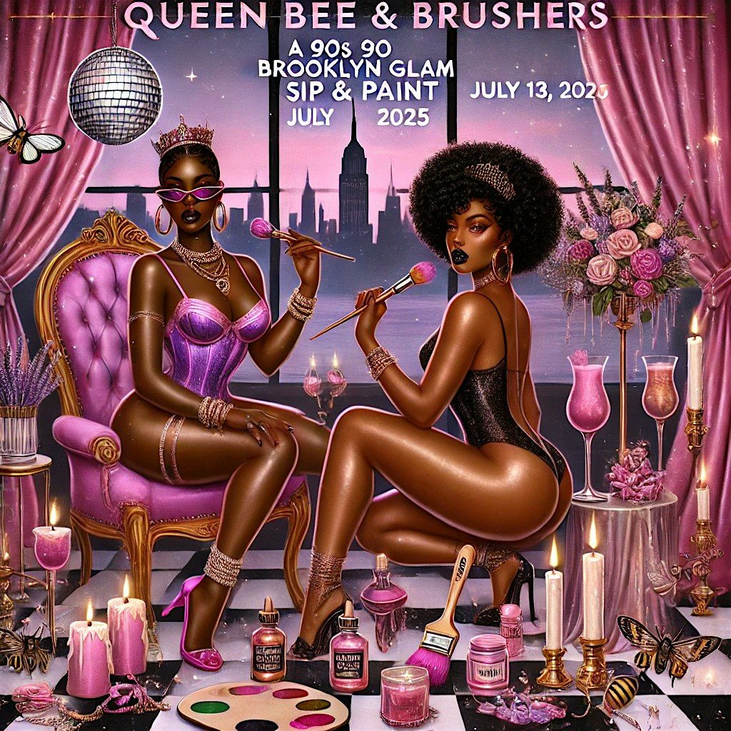 Queen Bee & Brushes: A 90s Brooklyn Glam Sip & Paint, 13 July | Event in Brooklyn | AllEvents