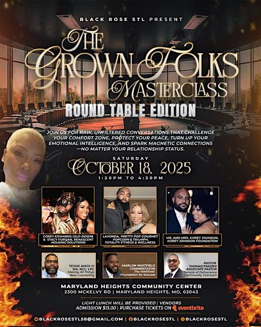The Grown Folks Masterclass: Round Table Edition, 18 October | Event in Maryland Heights | AllEvents