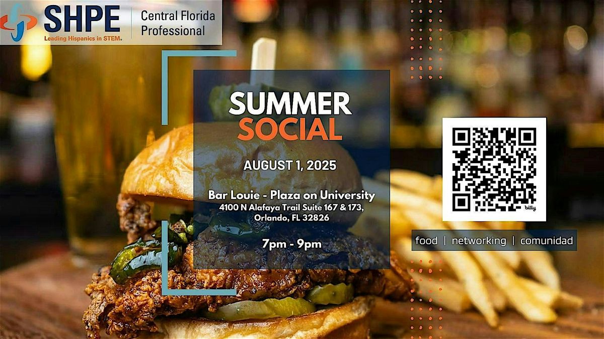 SHPE CFL Summer Social, 1 August | Event in Orlando | AllEvents