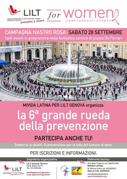 Grande Rueda Rosa Della Prevenzione Piazza De Ferrari Genova 28 September 19