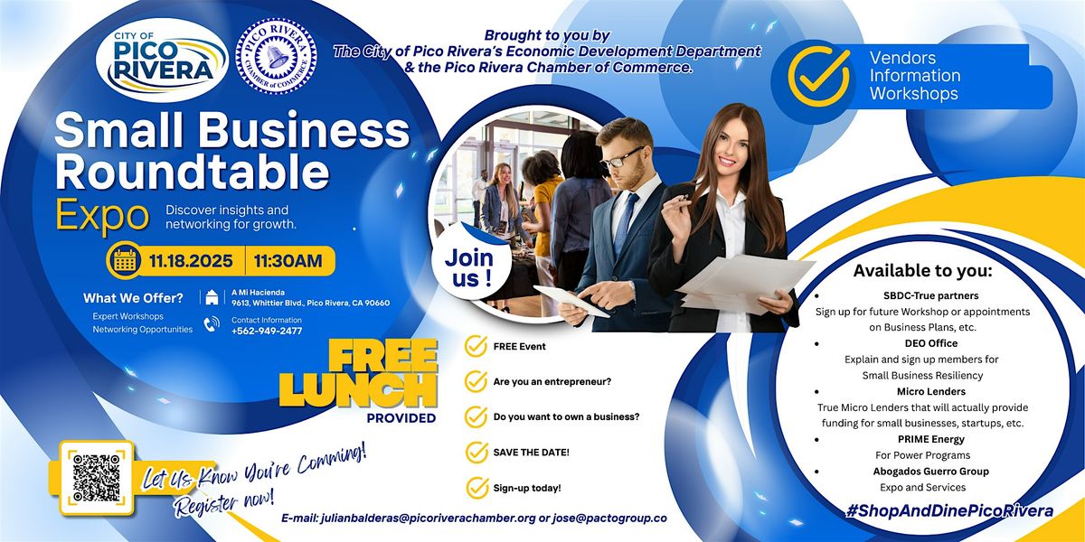 Small Business Roundtable, 18 November | Event in Pico Rivera | AllEvents