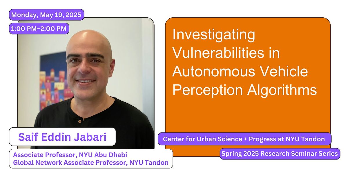 Urban Science Research Seminar: Saif Eddin Jabari | Event in Brooklyn | AllEvents