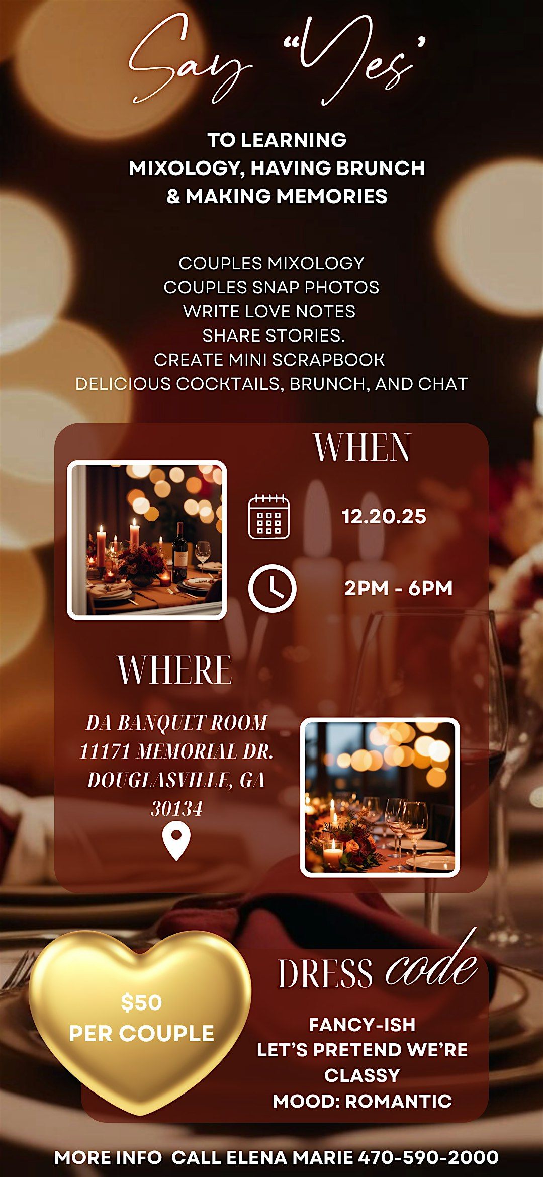 "Say Yes" To Learning Mixology  Workshop, Having Brunch & Making Memories, 20 December | AllEvents