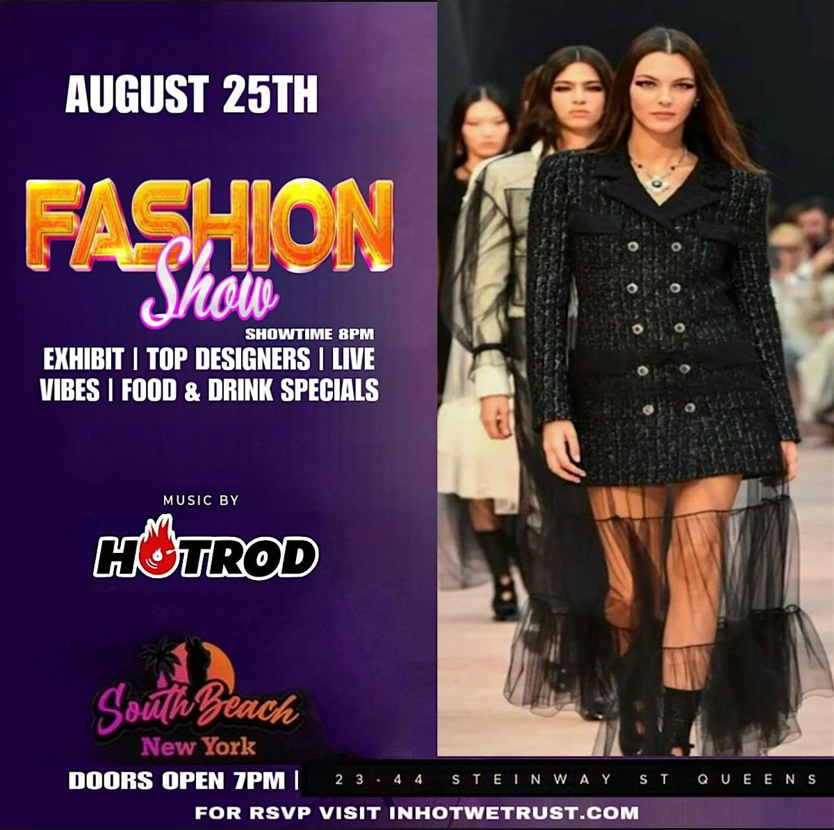 8/25 Fashion Show & After Party at South Beach Astoria, 25 August | Event in Queens | AllEvents