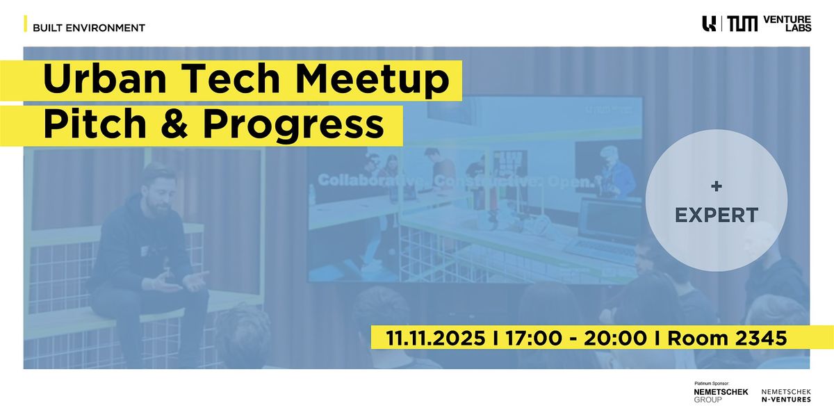Urban Tech Meetup. Pitch & Progress #18, 11 November | Event in Munich | AllEvents