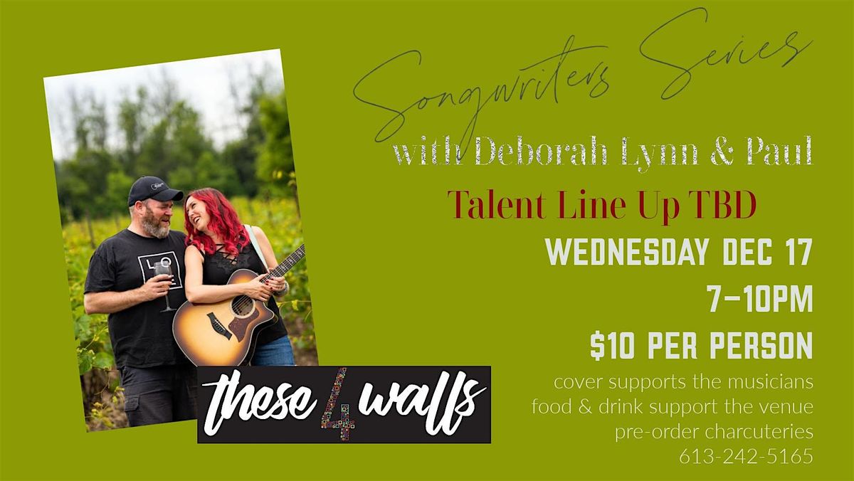 Songwriters Series with Deborah Lynn & Paul in the gallery ($10 min spend), 17 December | Event in Quinte West