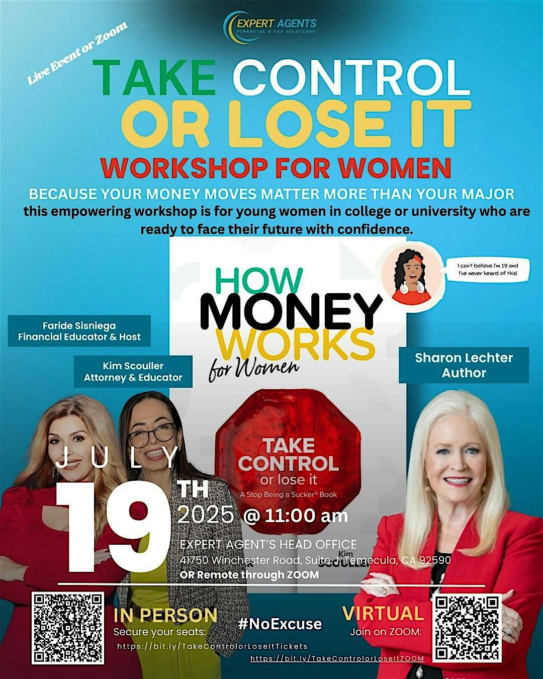 How Money Works Workshop for Women: Choose your Path: COLLEGE EDITION, 19 July | Event in Temecula | AllEvents