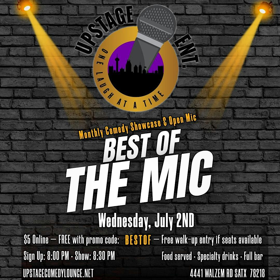 Best of the Mic – Monthly Comedy Showcase & Open Mic, 2 July | Event in San Antonio | AllEvents